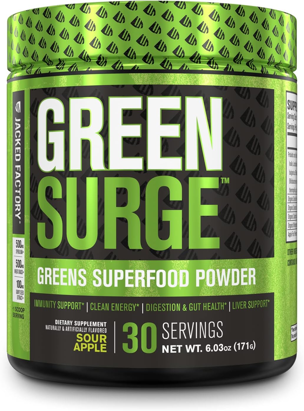 Jacked Factory Green Surge Superfood Powder with Hydrasurge Electrolyte Hydration and EAA Surge Supplement