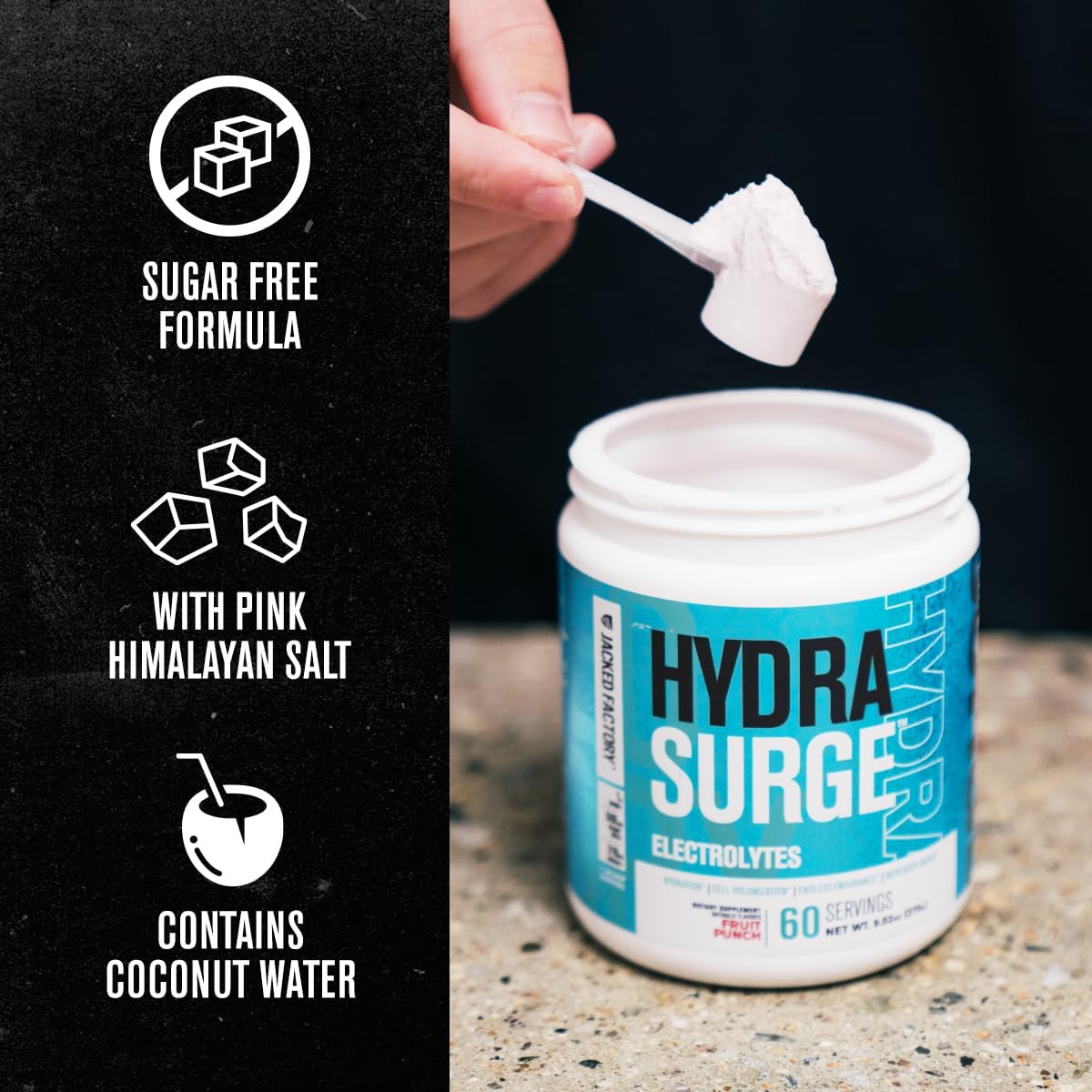 Jacked Factory Green Surge Superfood Powder with Hydrasurge Electrolyte Hydration and EAA Surge Supplement