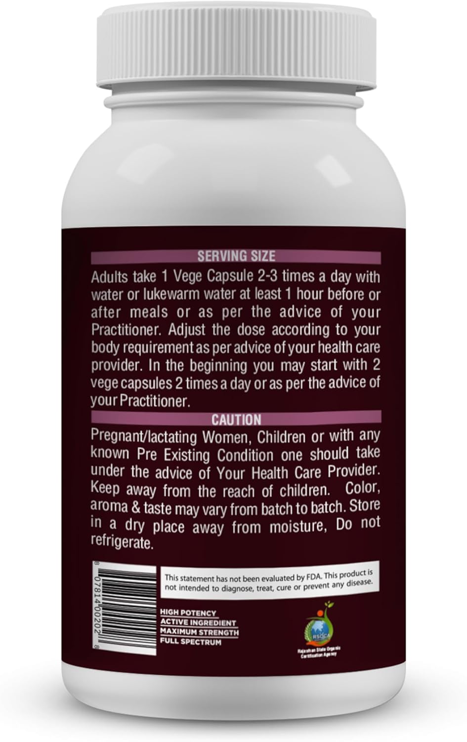Jamun Capsules: Herbal Eugenia Jambolana Seeds Extract 10:1 Ratio Supplement for Wellness - 60 Vege Capsules