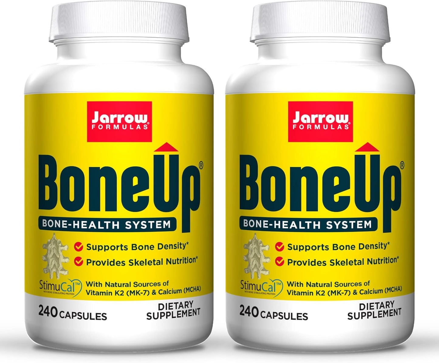 Jarrow Formulas BoneUp - 2 Packs of 240 Capsules - Micronutrient Formula for Bone Health with Vitamin D3, K2, and Calcium - 240 Servings
