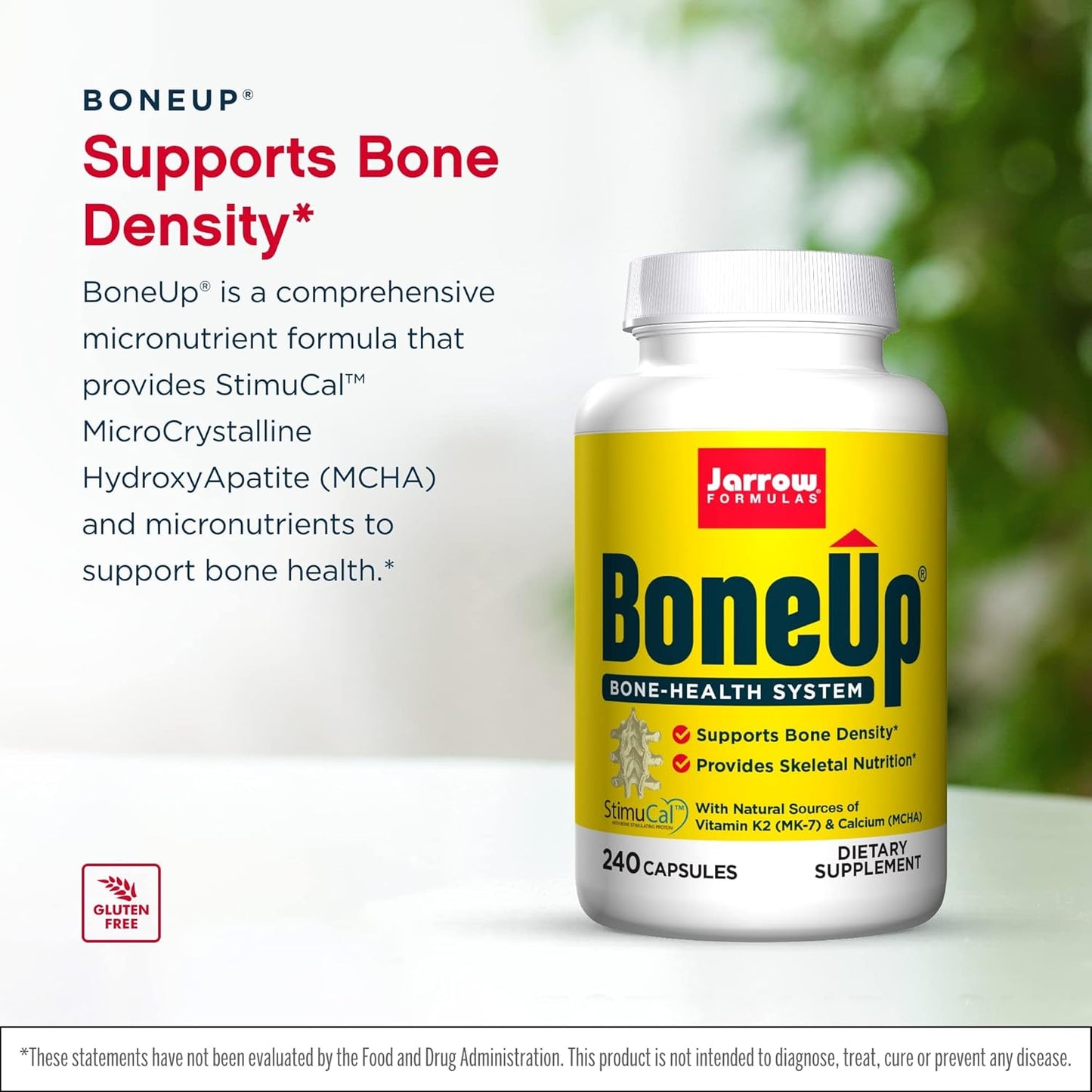 Jarrow Formulas BoneUp - 2 Packs of 240 Capsules - Micronutrient Formula for Bone Health with Vitamin D3, K2, and Calcium - 240 Servings