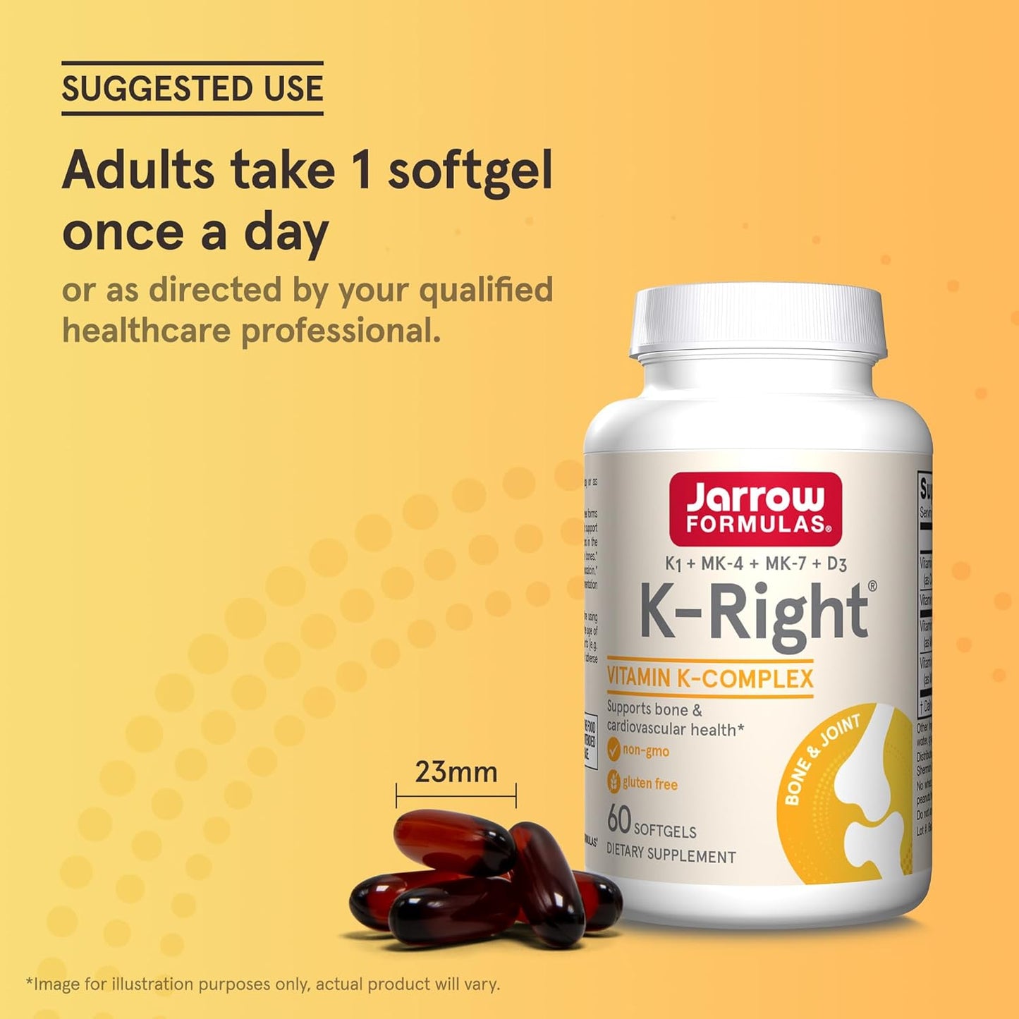 Jarrow Formulas K-Right Vitamin K Complex Softgels - Bone & Cardiovascular Health - 60 Servings - Vitamin K2 MK-7 - Gluten Free - Pack of 12