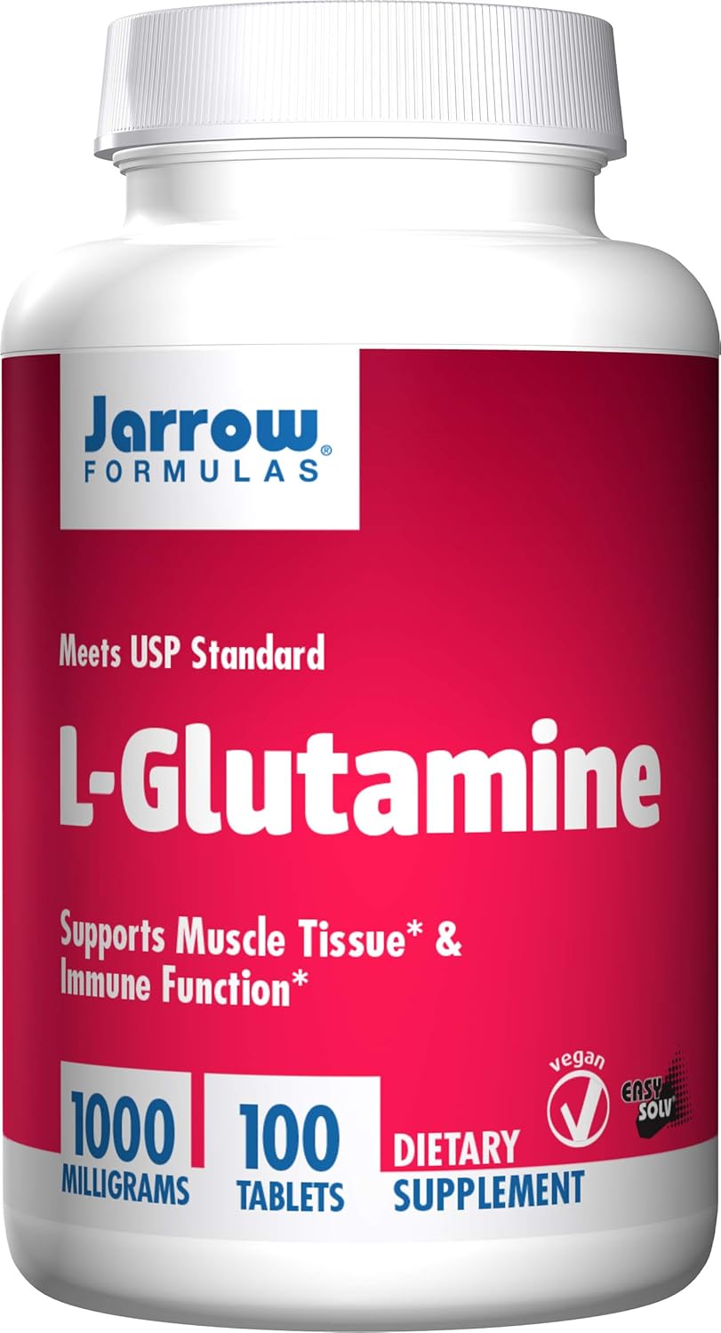 Jarrow Formulas L-Glutamine Tablets 1000mg - Supports Muscle & Immune Health - 100 Count