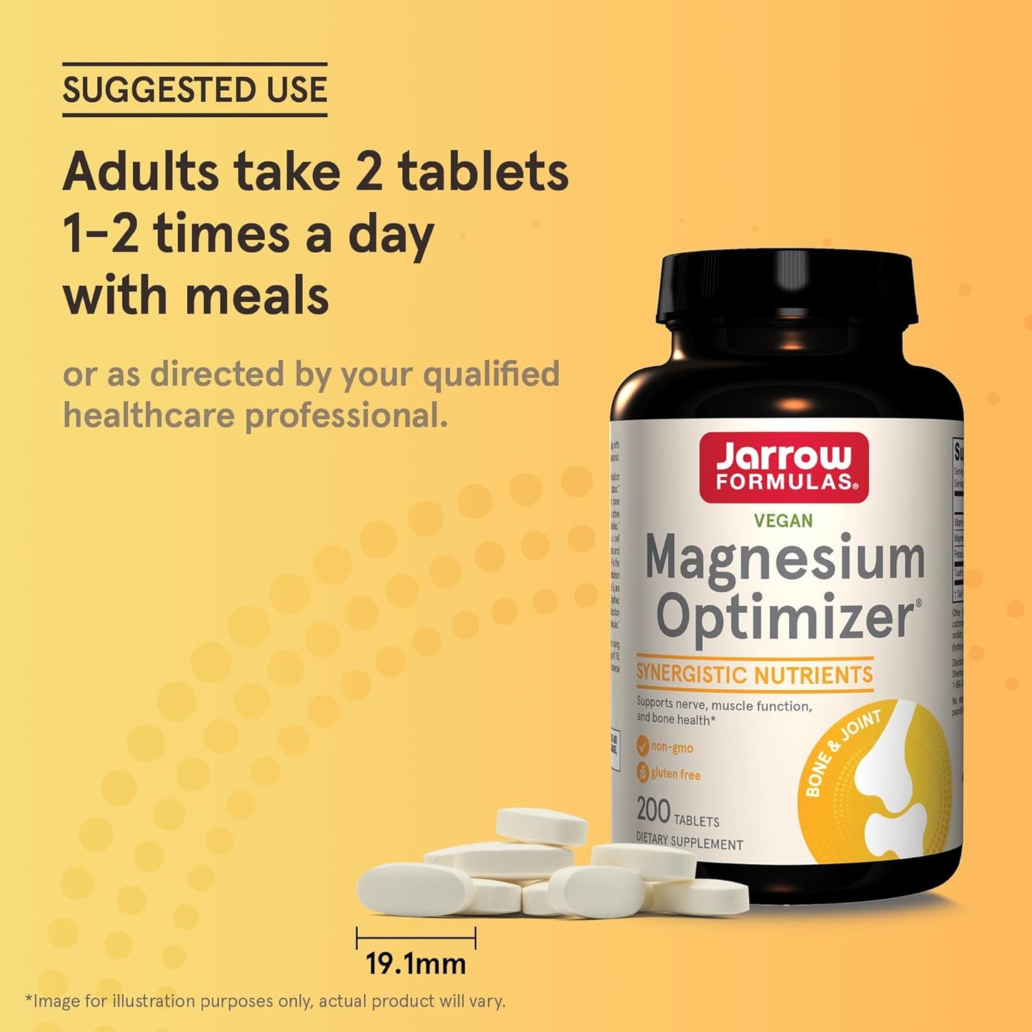 Jarrow Formulas Magnesium Optimizer Supplement - 2400 Tablets for Nerve, Muscle, and Bone Health, Bulk Pack of 12