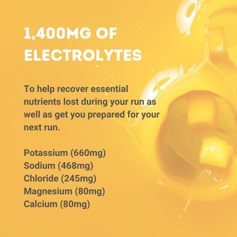 Joint Support and Electrolyte Powder for Runners - Sugar-Free Post-Run Recovery with Glucosamine, Chondroitin, MSM, and Turmeric - Mango Flavor - 30 Servings