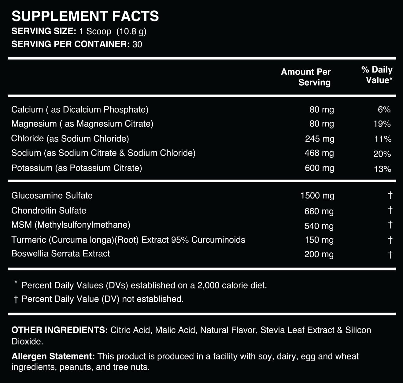 Joint Support and Electrolyte Powder for Runners - Sugar-Free Post-Run Recovery with Glucosamine, Chondroitin, MSM, and Turmeric - Mango Flavor - 30 Servings