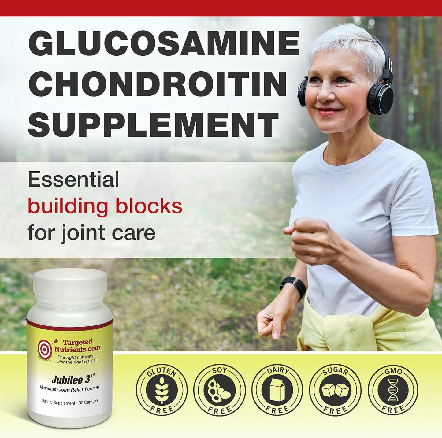 Joint Support Supplement with Glucosamine, Chondroitin, MSM, Collagen, Hyaluronic Acid, Boron - Triple Action for Mobility & Cartilage Health - 90 Capsules