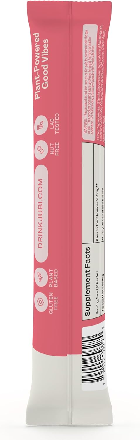 Jubi Brands Kava Stick Pack - Strawberry Lemonade Flavor - Single Stick Pack