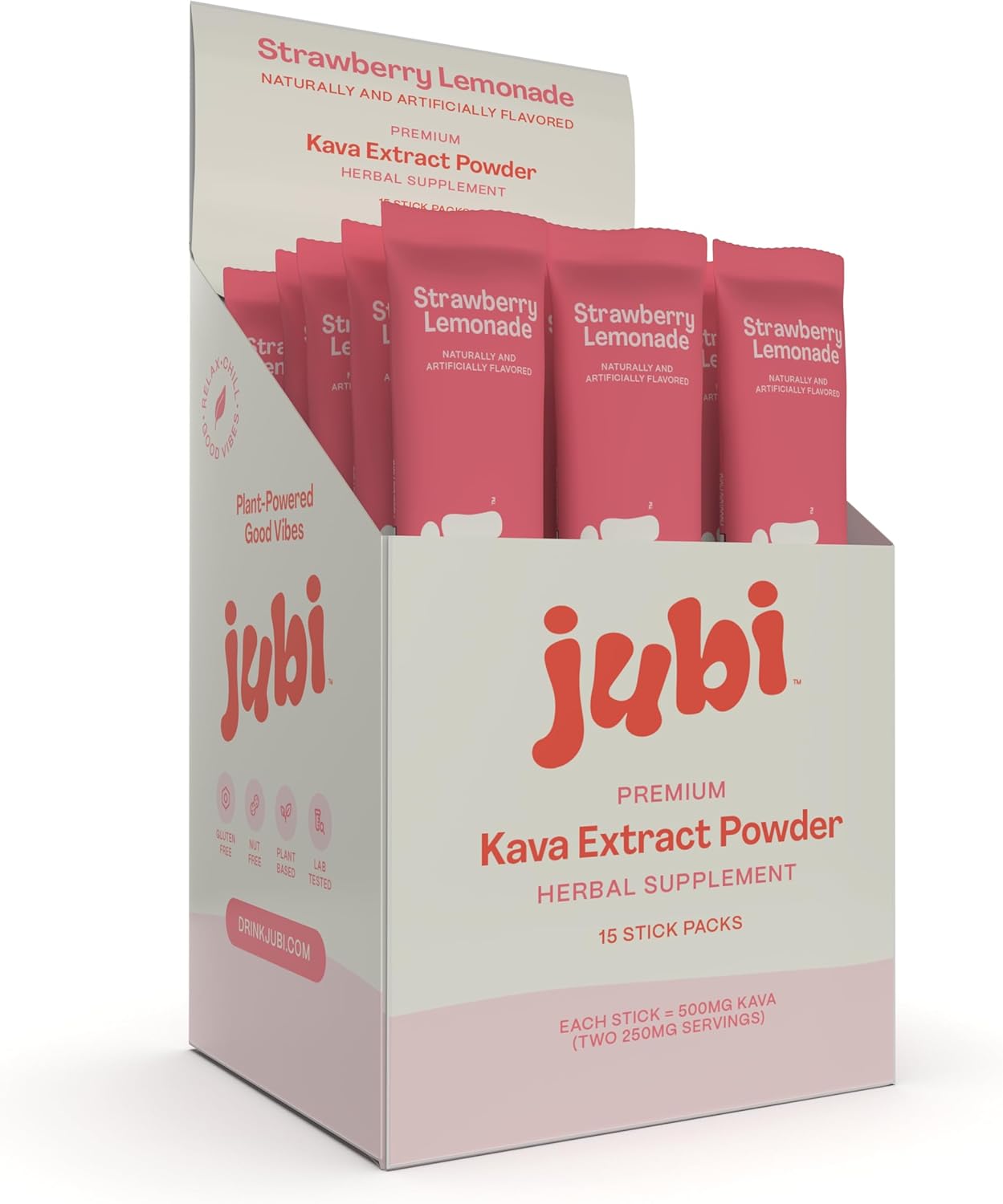 Jubi Brands Kava Stick Pack - Strawberry Lemonade Flavor - Single Stick Pack