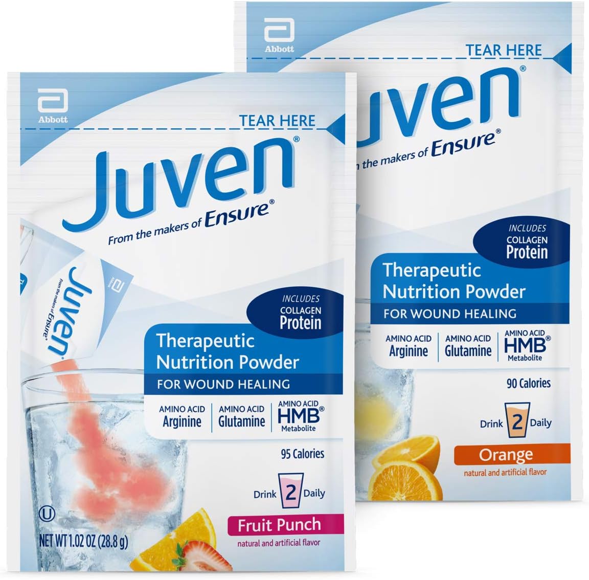 Juven Therapeutic Nutrition Drink Mix Powder with Collagen & Ensure Max Protein Shake, 30g Protein, 1g Sugar, 4g Fiber - Wound Healing Support