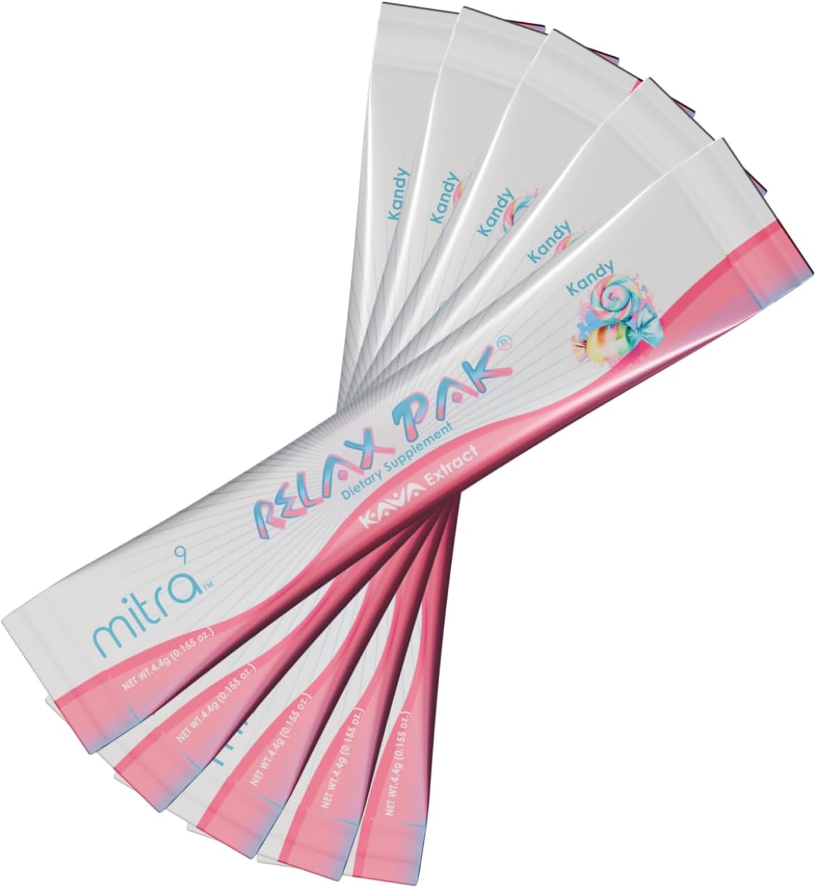 Kandy Kava Extract Powder Packets - Mitra9 RelaxPak for Natural Calm & Clarity | Mood Enhancer | Plant Based | Convenient Single-Serving Sticks (5)