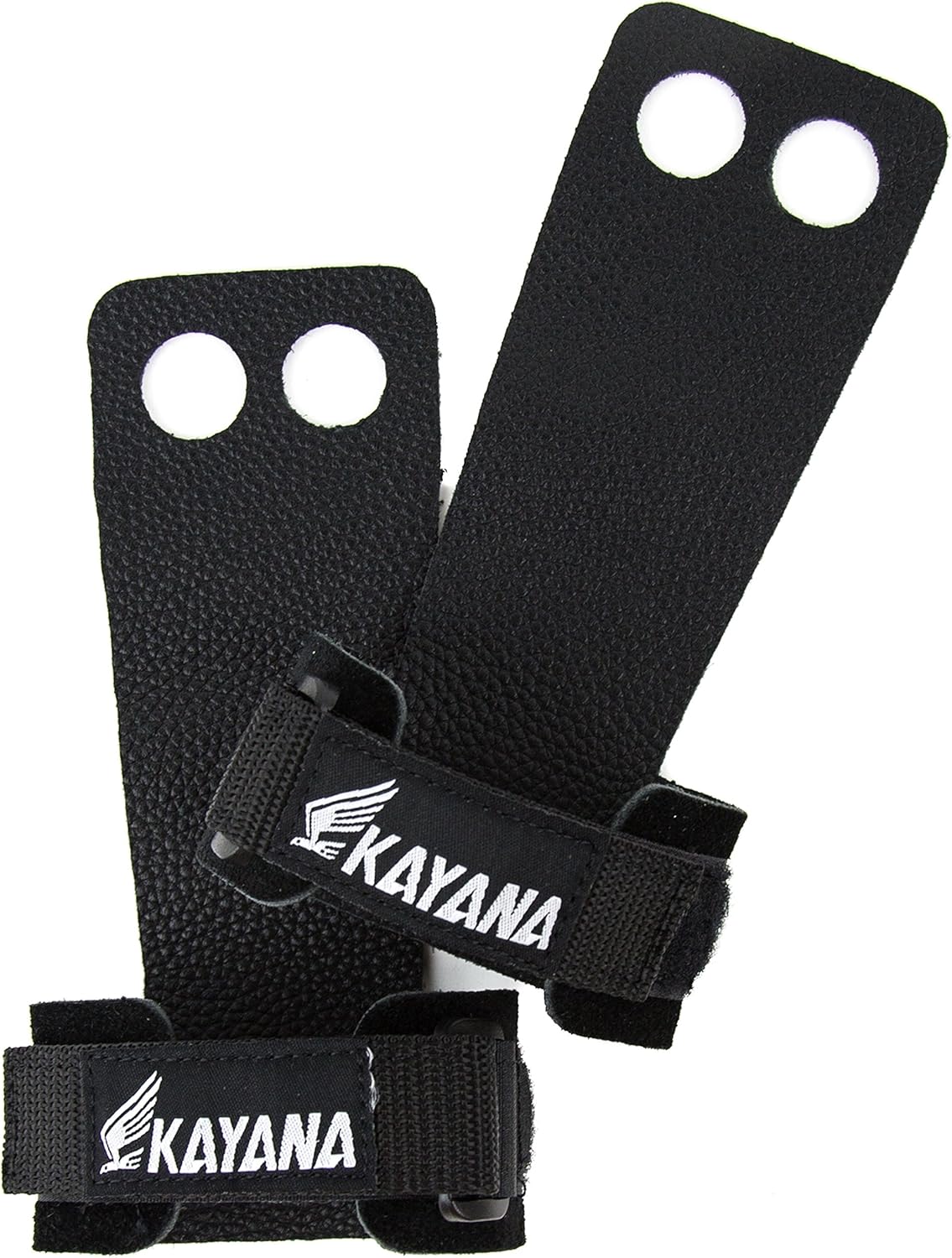 KAYANA Leather Gymnastics Hand Grips - 2 Hole Design for Palm Protection and Wrist Support in Cross Training, Weightlifting, and More