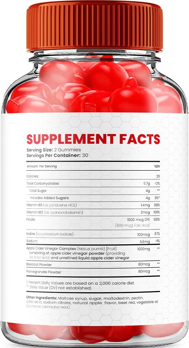 KetoFast4Me ACV Gummies (5 Pack) - Advanced Apple Cider Vinegar for Weight Management with Vitamin B12 - 1000mg (300 Gummies)