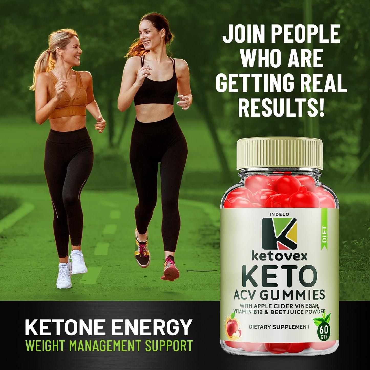 Ketovex Keto BHB Gummies with ACV for Weight Management - 60 Gummies