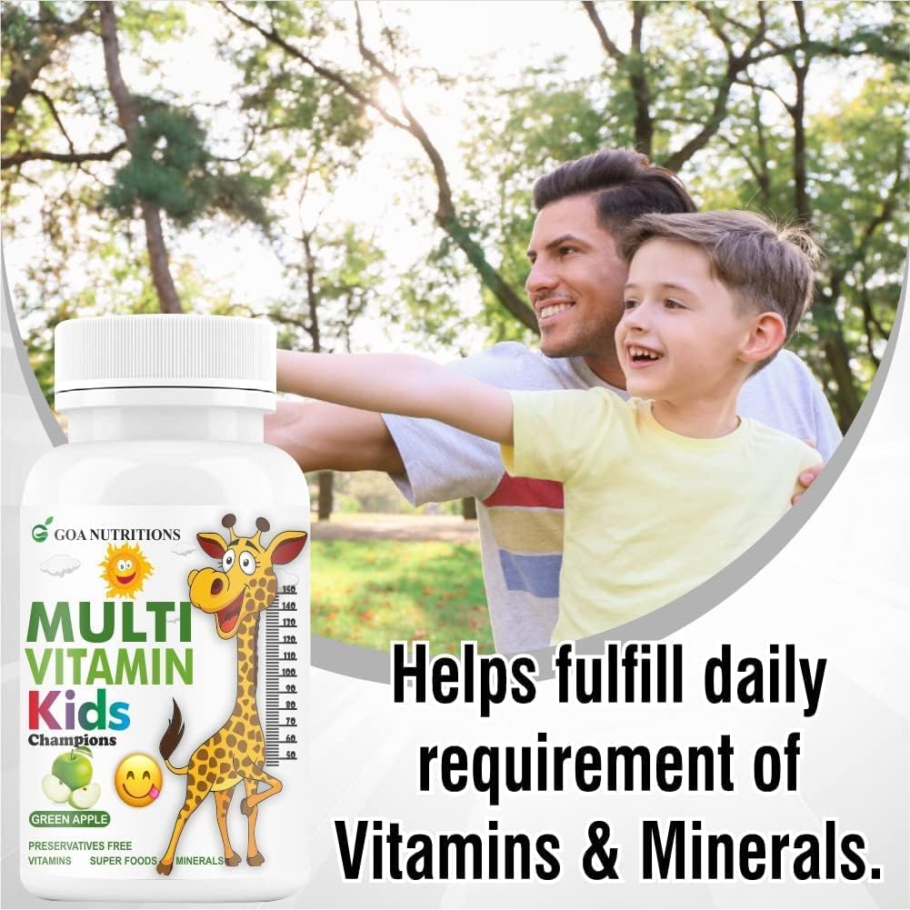 Kids Multivitamin with Vitamin C, A, D3, E, B12, Zinc - 240 Chewable Tablets