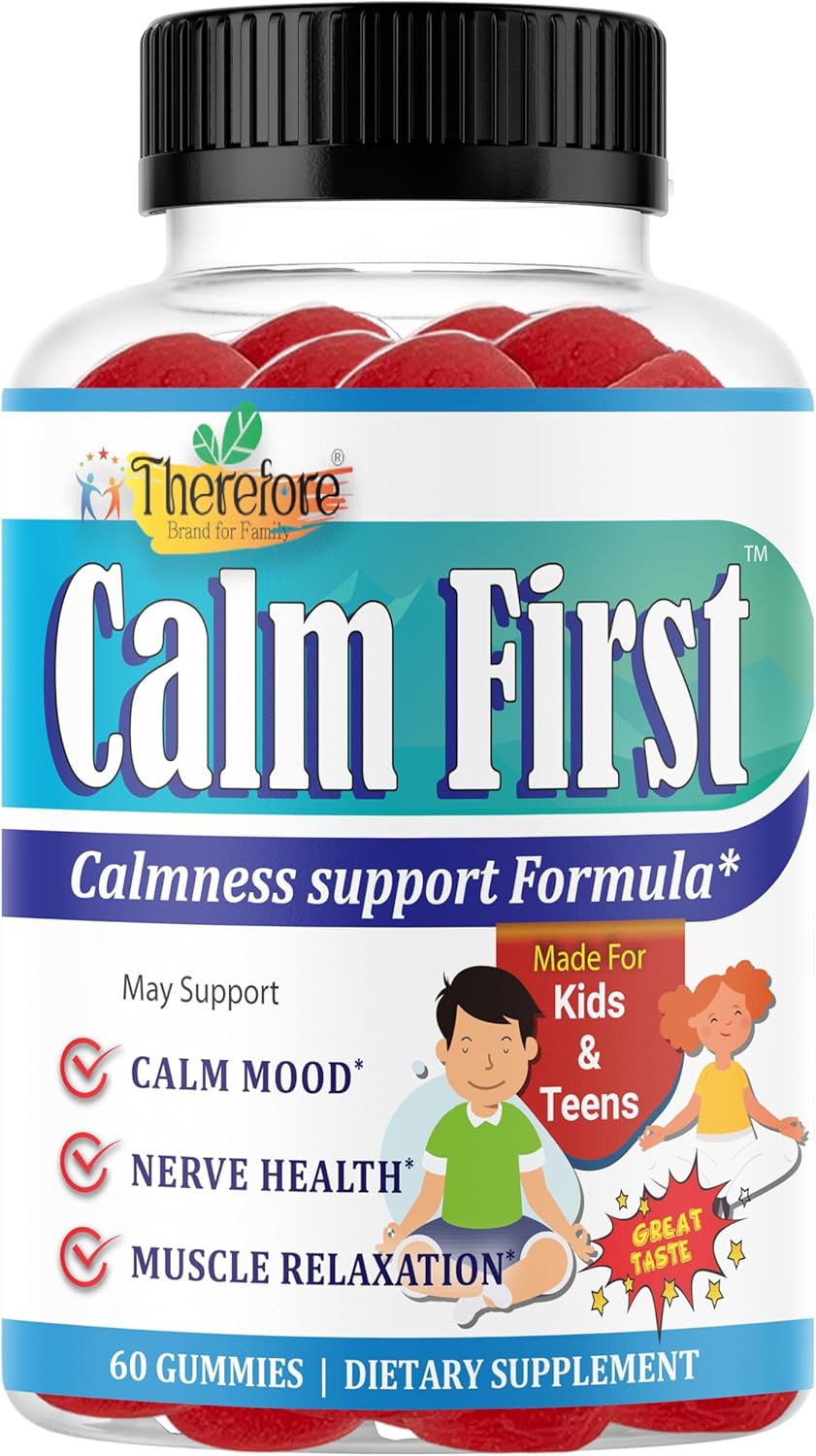 Kids & Teens Magnesium Citrate Gummy Supplement - Supports Bone Health & Calm Mind, Anti-Stress, Calming Sleep, Gluten Free, Low Sugar - 60-Day Supply