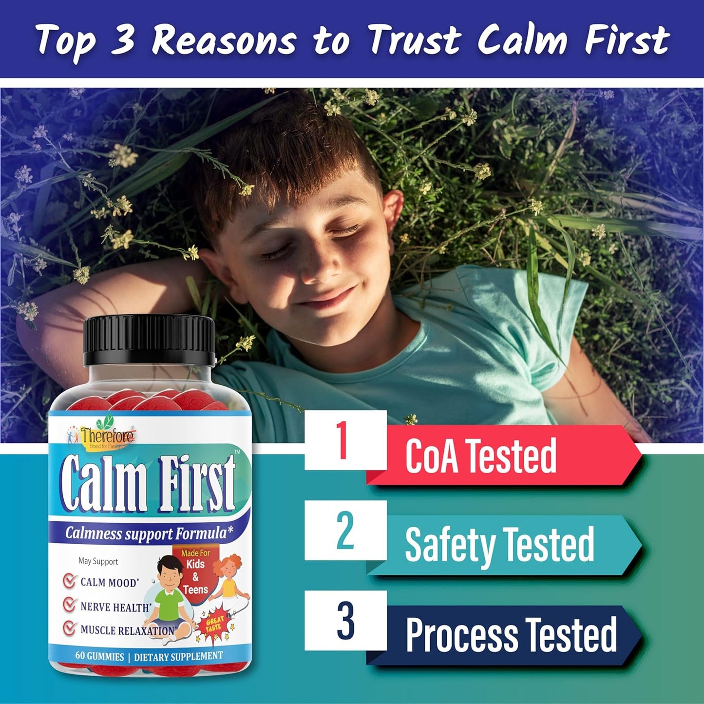 Kids & Teens Magnesium Citrate Gummy Supplement - Supports Bone Health & Calm Mind, Anti-Stress, Calming Sleep, Gluten Free, Low Sugar - 60-Day Supply