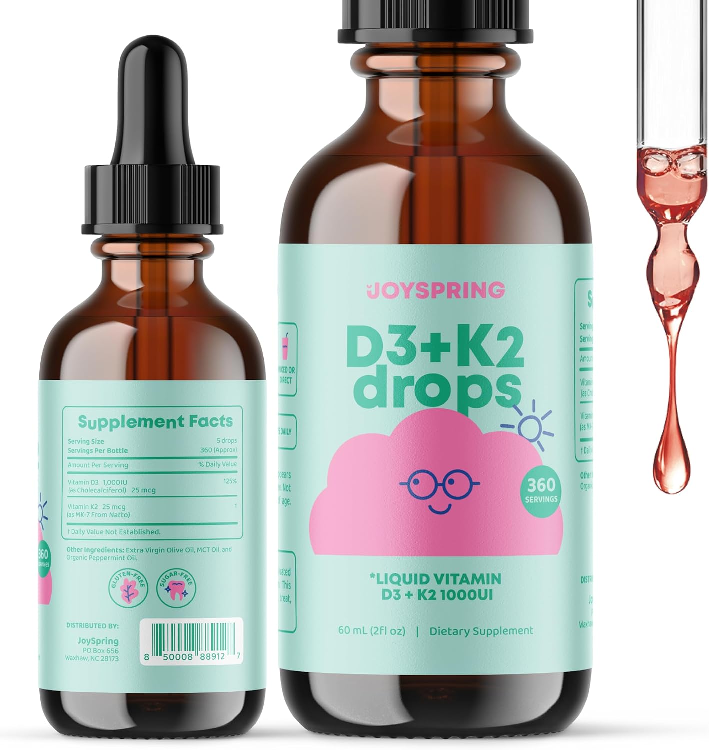 Kids Vitamin D Drops with Zinc and Elderberry for Growth, Bone Health, and Immune Support - Daily B Vitamin Complex