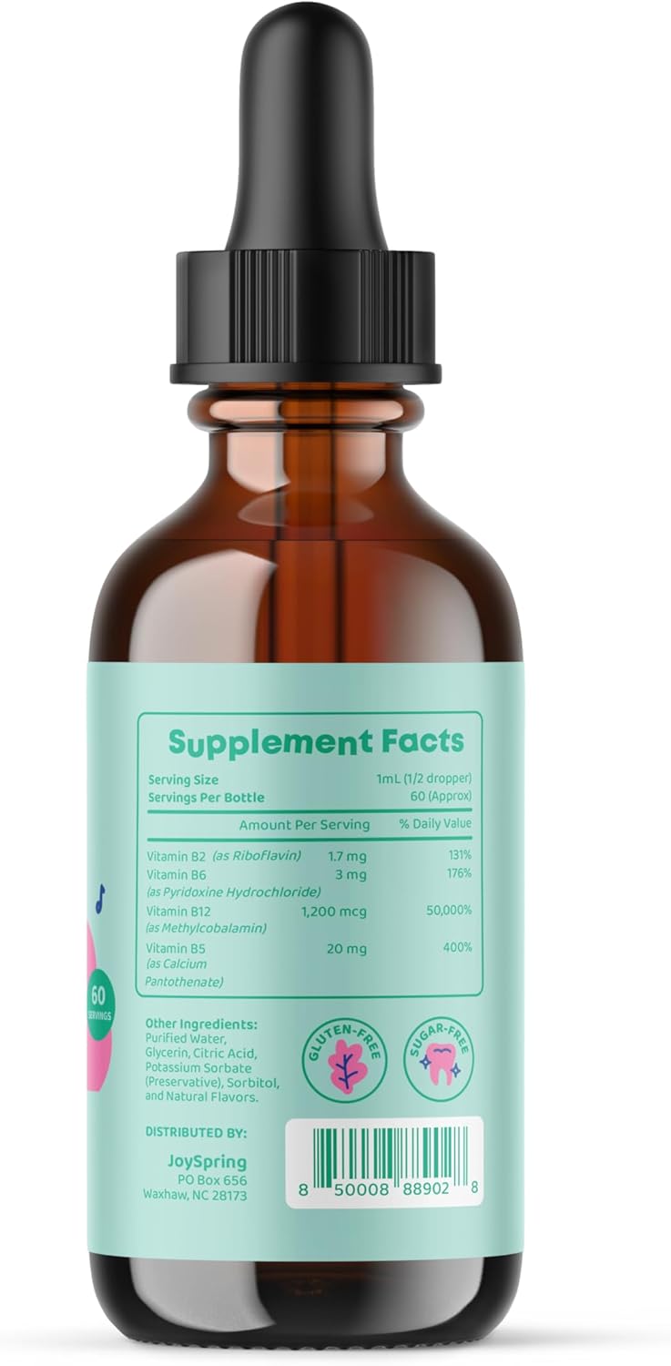 Kids Vitamin D Drops with Zinc and Elderberry for Growth, Bone Health, and Immune Support - Daily B Vitamin Complex