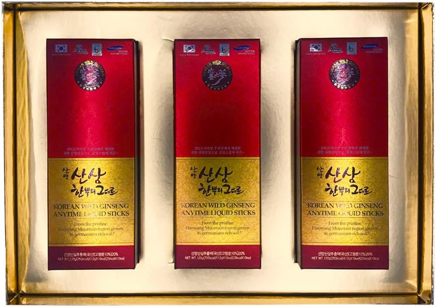 Korean Wild Ginseng Sticks - Hamyang Ginseng Liquid Supplement (30 Sticks, 2-Month Supply)