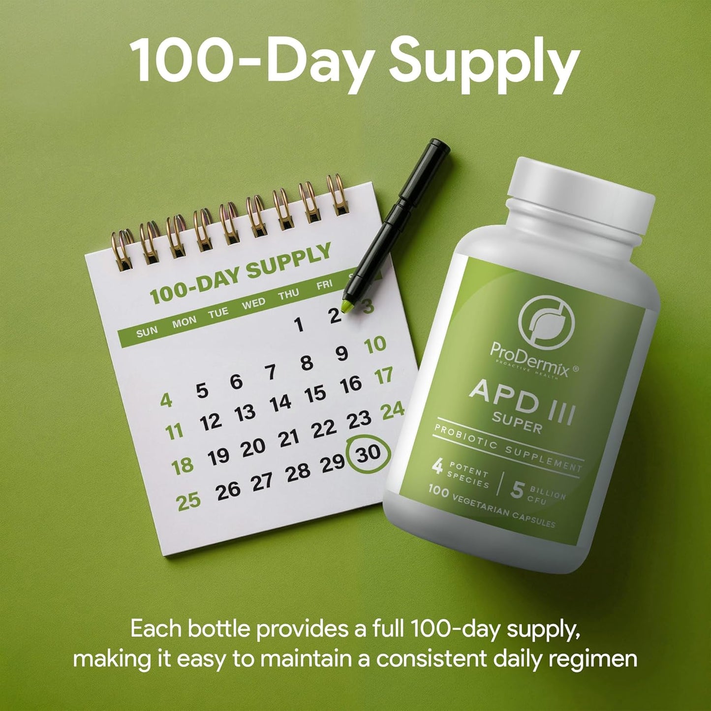 Kosher Probiotic Supplement for Digestive Health, 5 Billion CFUs, 100 Vegetarian Capsules - Supports Constipation, Diarrhea, Gas & Bloating