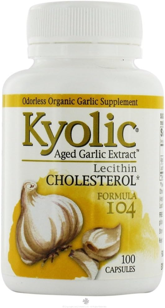 Kyolic #104 Garlic Extract With Lecithin 100 Capsules - Multi-Pack for Heart Health and Immune Support