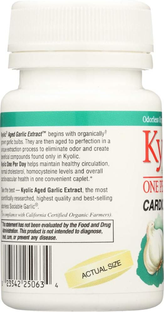 Kyolic Aged Garlic Extract One Per Day Cardiovascular Supplement 1000mg - 30 Caplets - Pack of 2