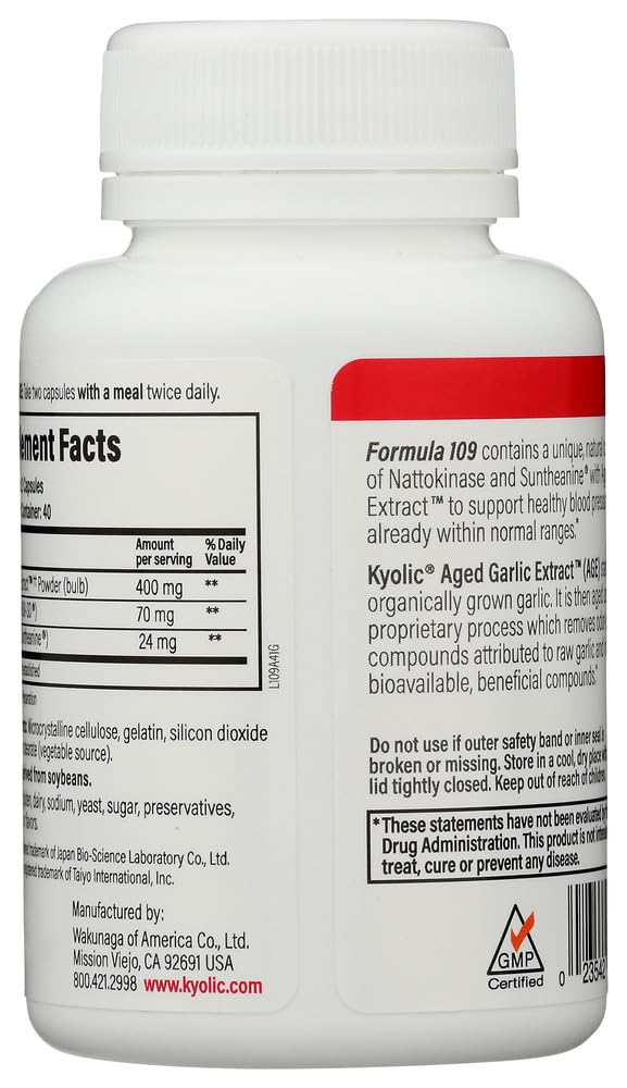 Kyolic Formula #109 Supplement - 80 Capsules