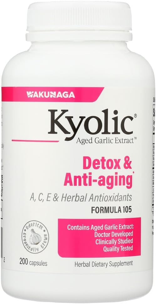 Kyolic Garlic Formula 105 Capsules for Detox and Anti-Aging