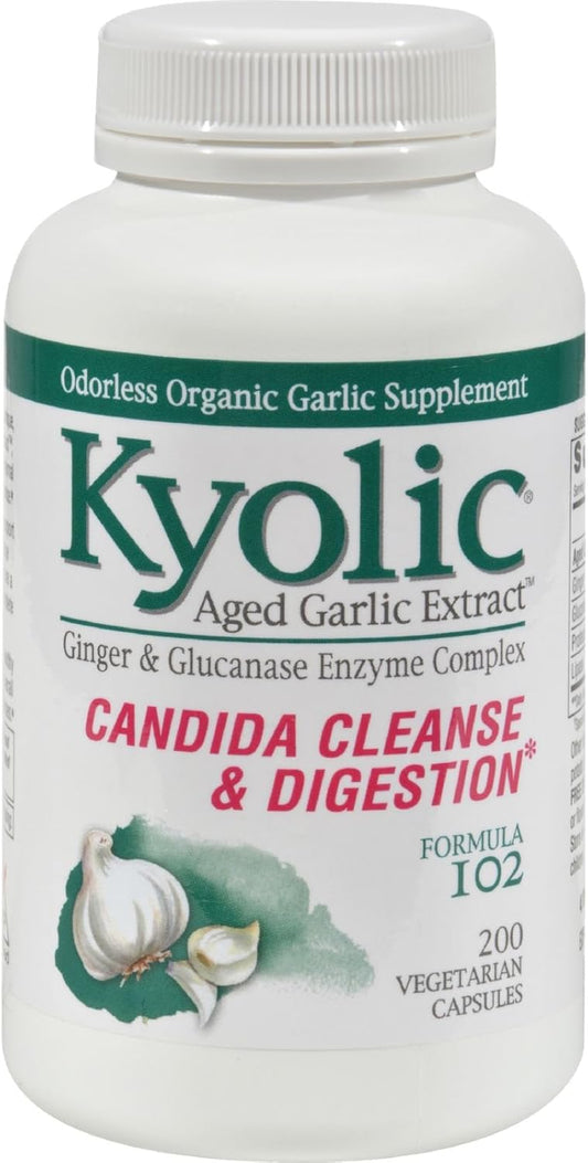 Kyolic Garlic Supplement with Enzymes - 200 Vegetarian Capsules