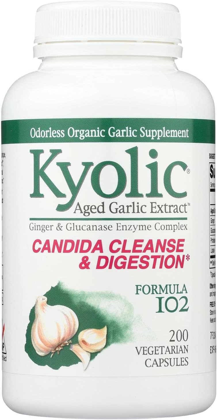 Kyolic Garlic Supplement with Enzymes - 200 Vegetable Capsules