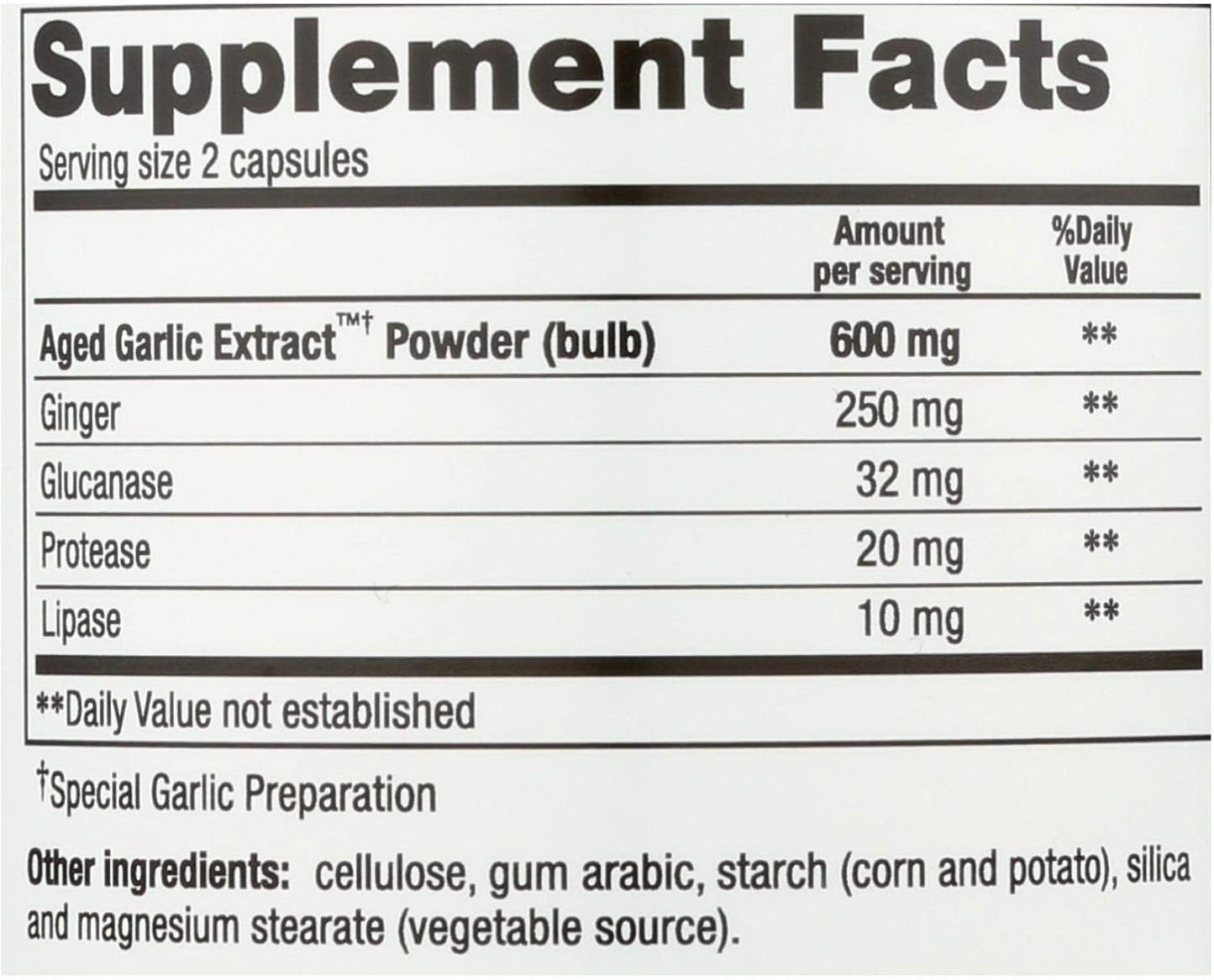 Kyolic Garlic Supplement with Enzymes - 200 Vegetable Capsules