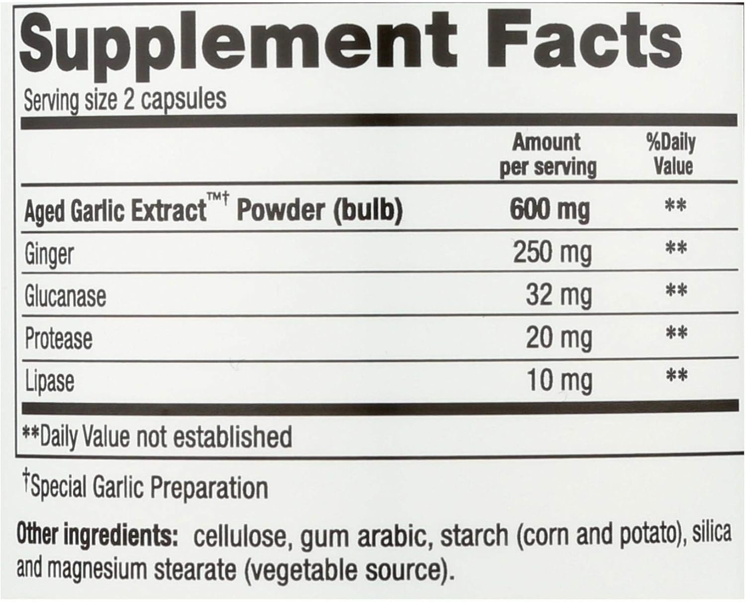 Kyolic Garlic Supplement with Enzymes - 200 Vegetable Capsules