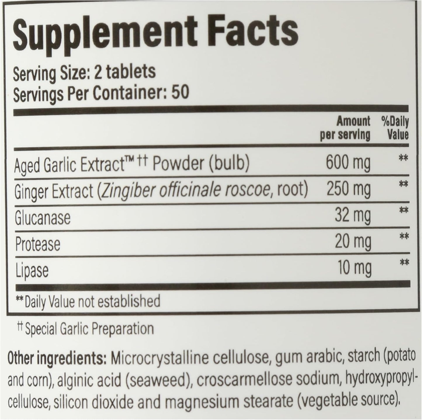 Kyolic Garlic Supplement with Enzymes - Vegetarian Tablets (100 Count)