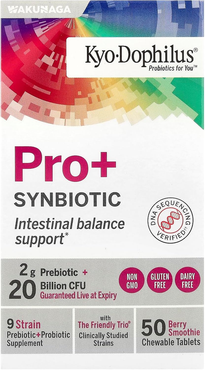Kyolic Kyo-Dophilus Pro+ Synbiotic Chewable Tablets - 50 Count