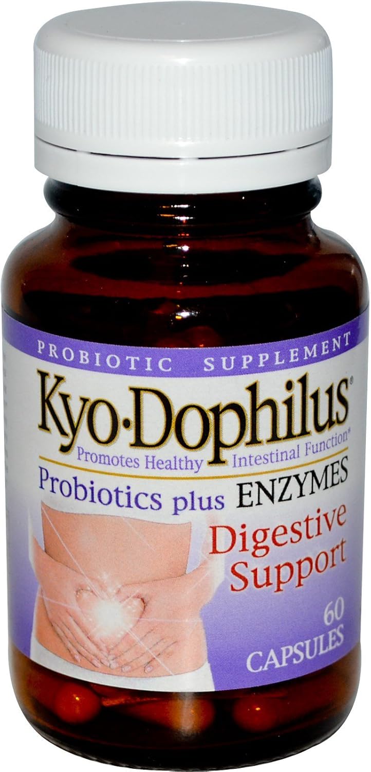 Kyolic Kyo-Dophilus with Enzymes - Heat Stable Probiotic Capsules - 60 Count