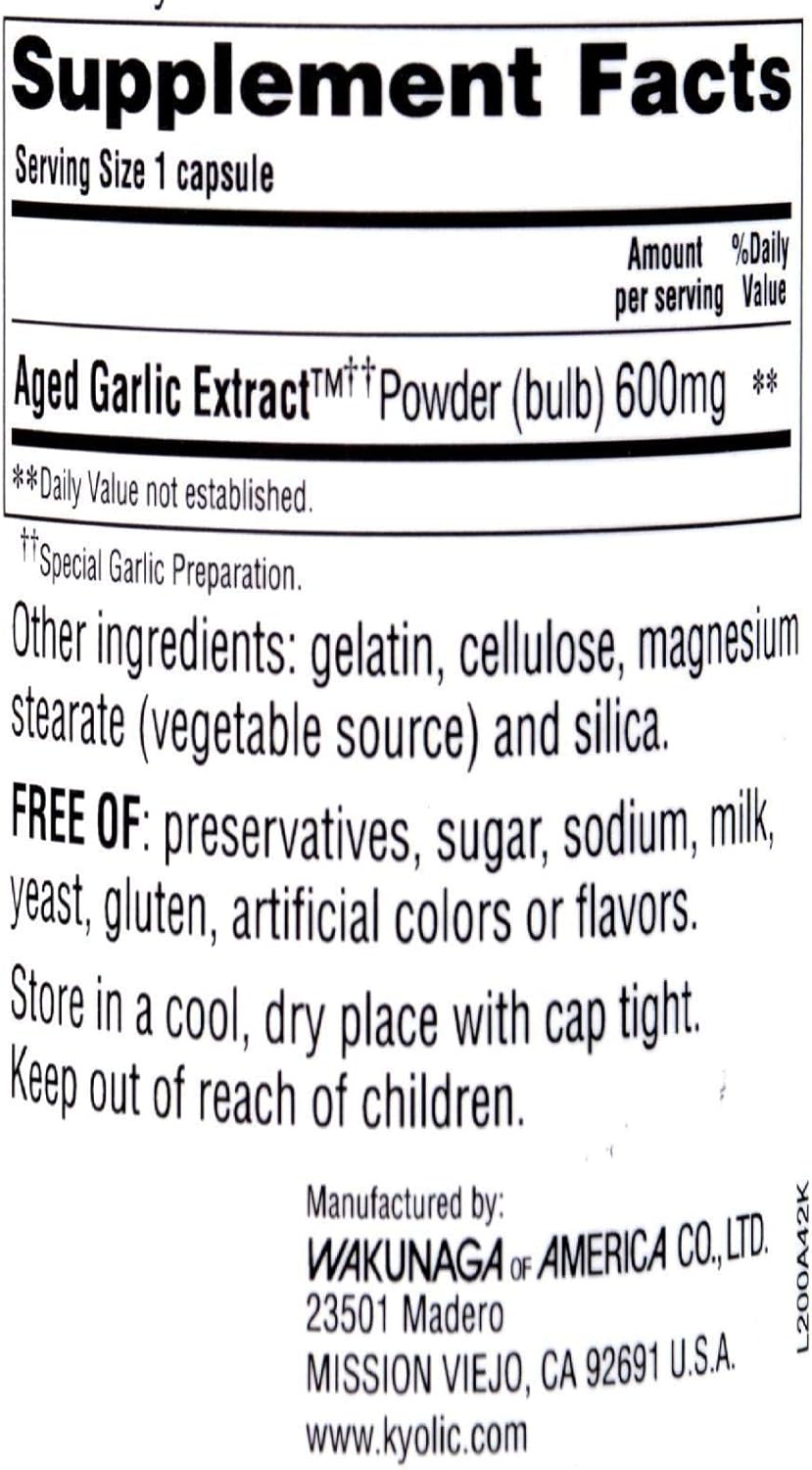 Kyolic Reserve Aged Garlic Extract Capsules - 600mg, 120 Count