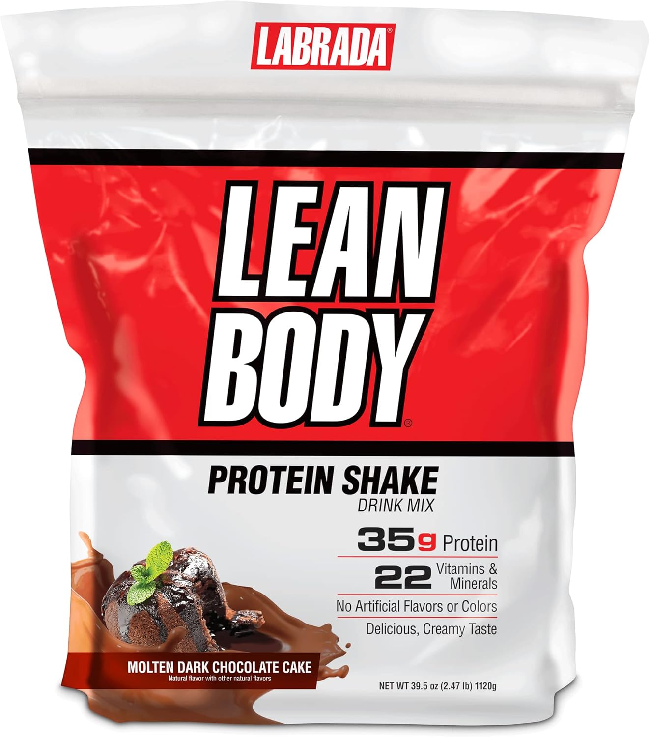 Labrada Lean Body Hi-Protein Meal Replacement Shake - Molten Dark Chocolate Cake Flavor