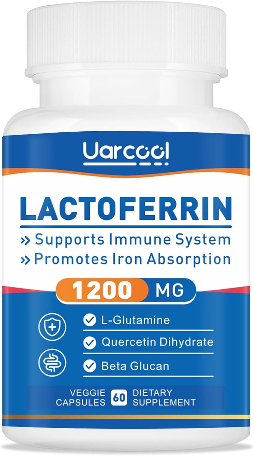 Lactoferrin Supplement 1200mg for Immune Support - Gluten-Free, Vegetarian - 60 Softgels