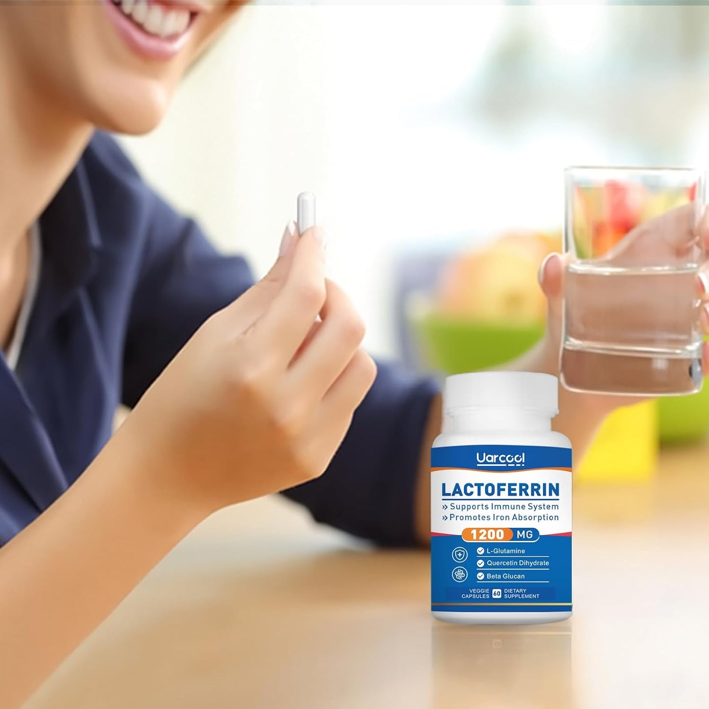 Lactoferrin Supplement 1200mg for Immune Support - Gluten-Free, Vegetarian - 60 Softgels