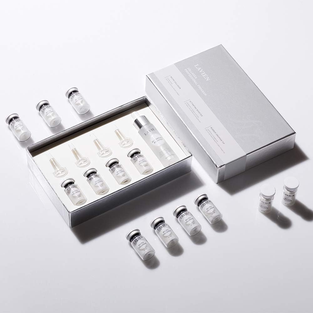 LAVIEN Collagen Professional Program Set for All Skin Types - Activating Booster, 30ml, 4 Micro Collagen, 200mg, Dropper - Ceramide, Elastin, Hyaluronic Acid Skincare