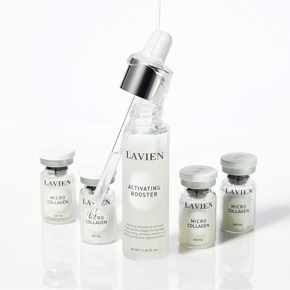 LAVIEN Collagen Professional Program Set for All Skin Types - Activating Booster, 30ml, 4 Micro Collagen, 200mg, Dropper - Ceramide, Elastin, Hyaluronic Acid Skincare