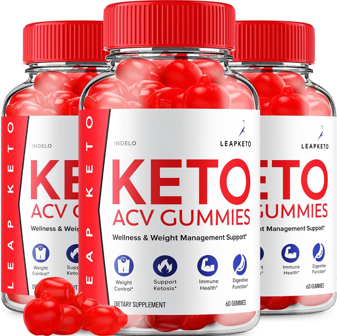 Leap Keto ACV Gummies - Advanced Weight Management Formula (180 Gummies, 3 Pack)