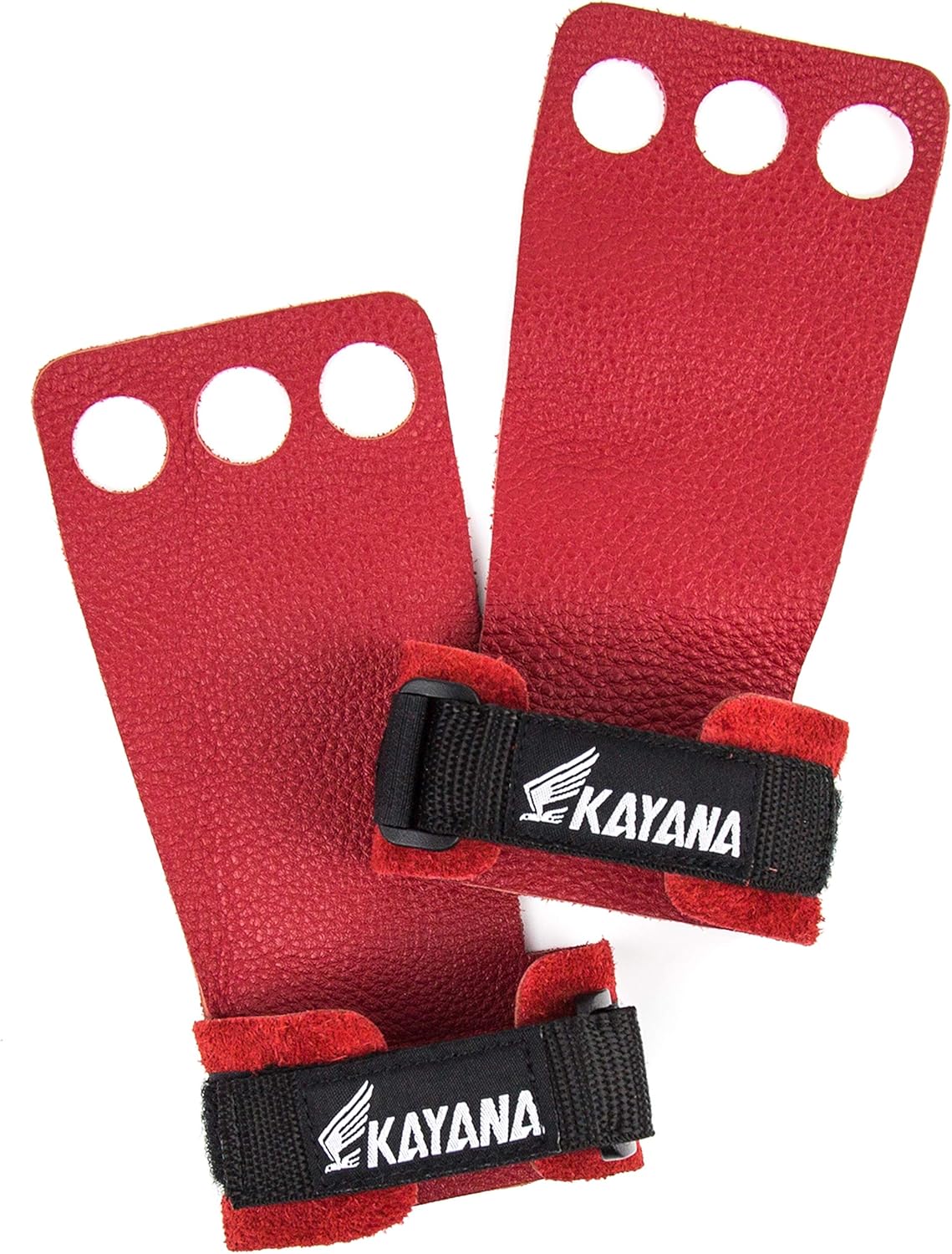 Leather Gymnastics Hand Grips with 3 Holes - Palm Protection and Wrist Support for Cross Training, Kettlebells, Pull ups, Weightlifting, Chin ups, Workout, & Exercise