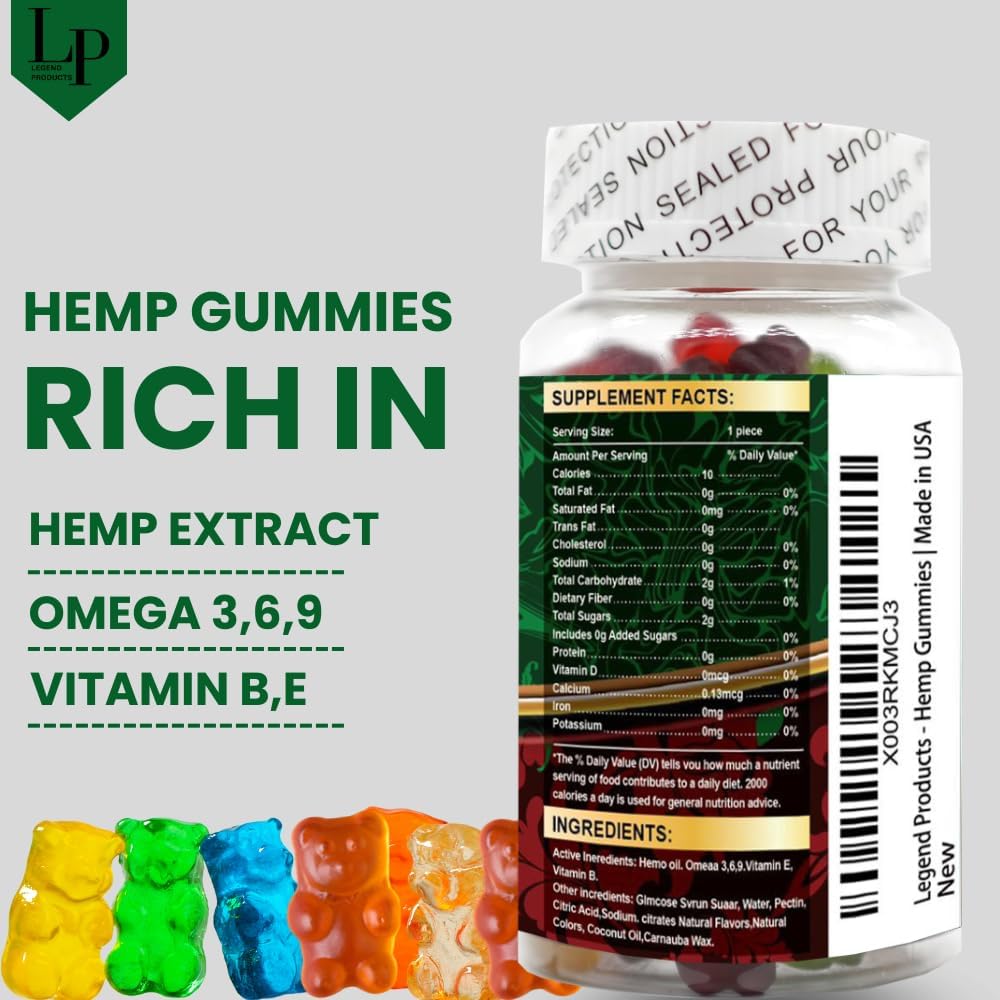 Legend High Potency metabolism booster Gummies - Restful Sleep, Calmness, Pain Relief - Fruity Organic Extract Gummies (60 Count)