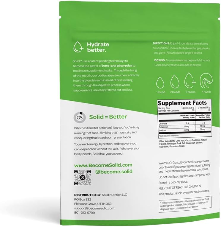 Lemon-Lime Electrolyte Tablets - 80 Pack of Solid Rounds