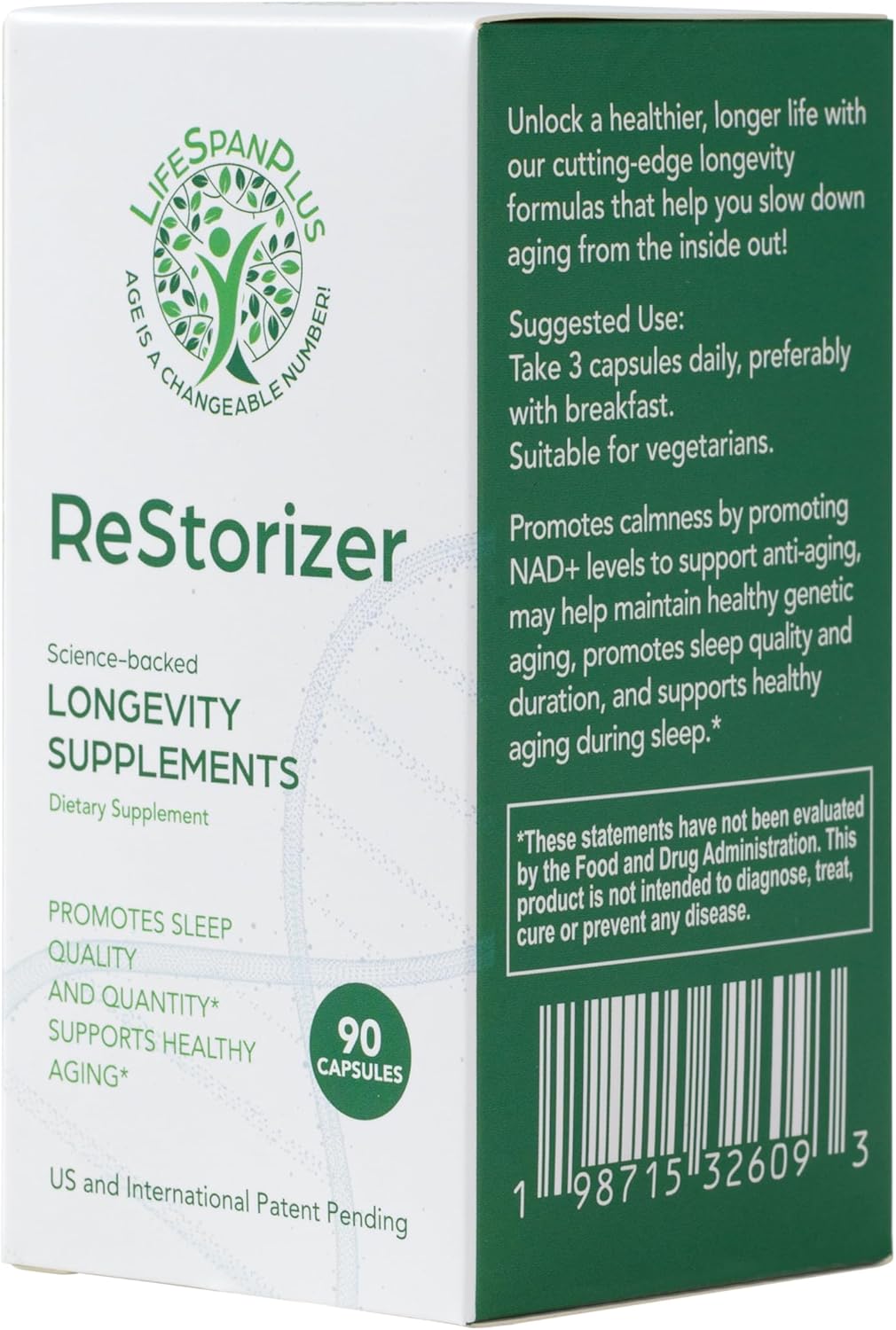 LifeSpanPlus ReStorizer Longevity Supplement - 90 Capsules for Enhanced Health and Vitality