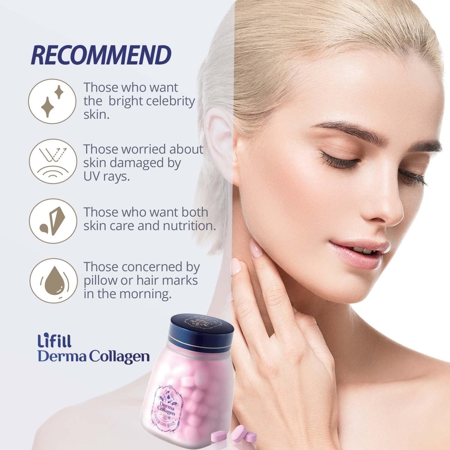 Lifill Derma Collagen-Luxury Pack: Skin Care Tablets with Biotin, Vitamin C, D, E, Collagen Peptides, Zinc, and Selenium - Reduce Wrinkles, Tighten Skin, Boost Hair Skin Nails (84 Tablets x 4 Units)
