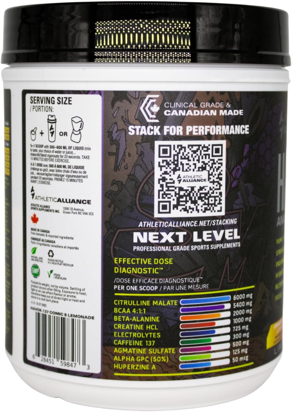 Limited Edition Athletic Alliance Havok-137 Anabolic Pre-Workout in Strawberry Lemonade Flavor - 50 Servings