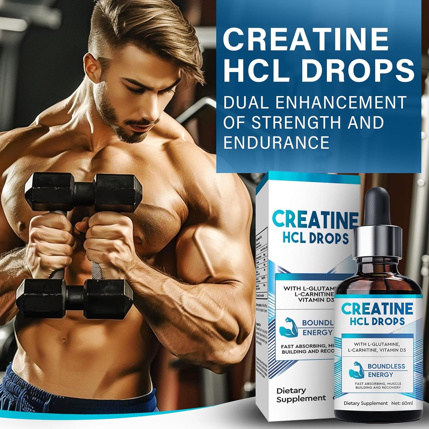 Liquid Creatine HCL Drops for Energy & Strength Boost - Weeping Willow Oil Co - 2FL.OZ